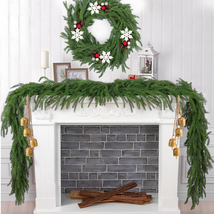 2Pcs 6FT Christmas Garlands, Real Touch Norfolk Pine Garland