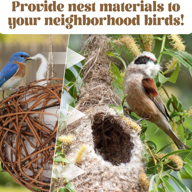 Bird Nesting Material, Hummingbird Nesters Natural Nesting Material Holder