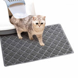 Cat Litter Box Mat,23 x 14 In,Trapping Mat Premium Durable PVC Pad,Grey