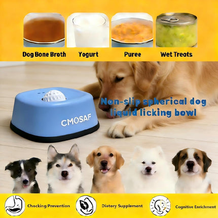 Dog Lick Bowl with Rolling Ball, Slow Feeder Dog Licking Bowl for Liquid Treats Bone Broth Yogurt, Anti-Slip Interactive Lick Toy, Post-op Nutrition & Anxiety Relief for Small Medium Large Breeds