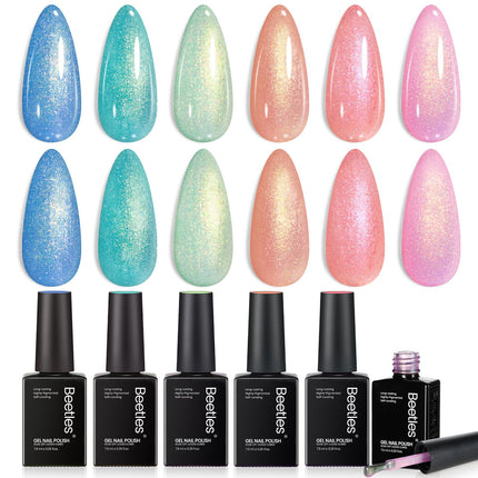 Jelly Gel Nail Polish Set, 6 Colors
