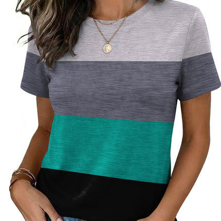 Womens Tshirt Short Sleeve Summer Tops Crewneck Casual Basic Tee Shirts Spring Clothes Trendy Outfit