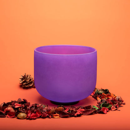 Purple B Note Crystal Singing Bowl Crown Chakra 8 inch with Suede Mallet - photo 3