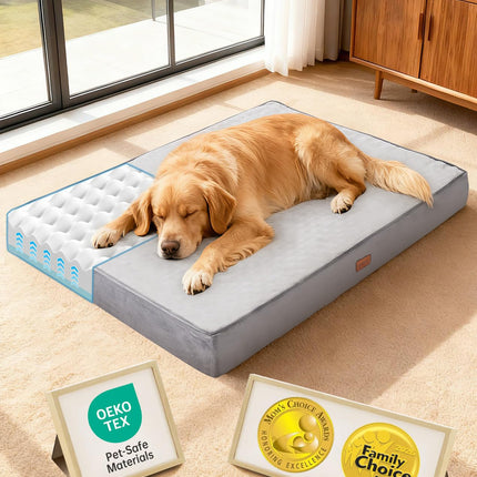 Orthopedic Large Dog Bed, Reversible Memory Foam, 41 inch-XL(Gray)