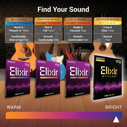 Phosphor Bronze Acoustic Guitar Strings, Light 12-53, 6-String Set
