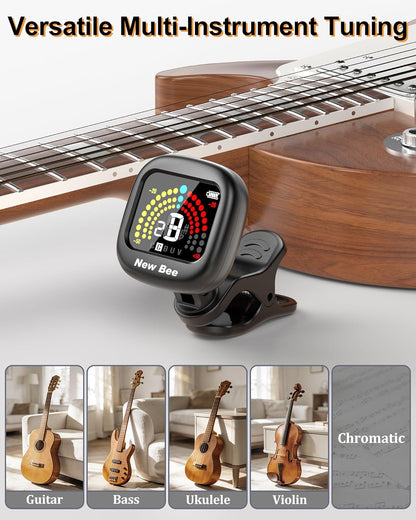 Rechargeable 360° Clip-On Chromatic Tuner for Guitar, Bass, Ukulele, Violin & Cello - photo 3