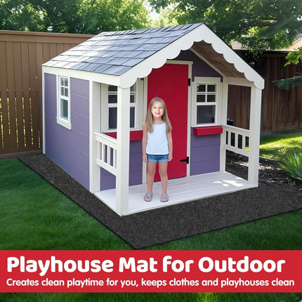 71 Inches x 55 Inches Large Outdoor Playhouse Mat Waterproof Play Mat with Non Slip Bottom and Soft Felt Top Foldable for Indoor Outdoor Use Picnics Exercise and Playtime