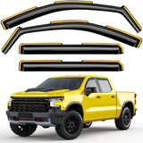 in-Channel Extra Durable Window Rain Guards for Chevy Silverado/GMC Sierra 1500 2019-2026 Crew Cab,Window Deflectors,Vent Visors,Side Window Shades, Truck Accessories-4pcs