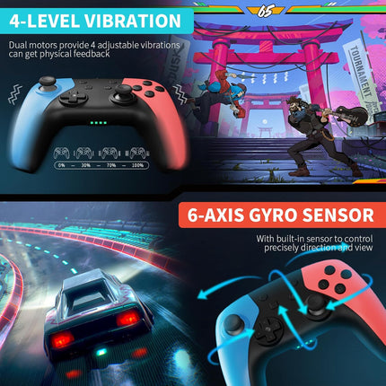 AceGamer Wireless Pro Controller for Nintendo Switch 2/Switch/Lite/OLED/Windows PC, Bluetooth Controller with Hall Effect Joysticks, Wake-up/Turbo/Dual Vibration/Macros/6-Axis Gyro/Screenshot
