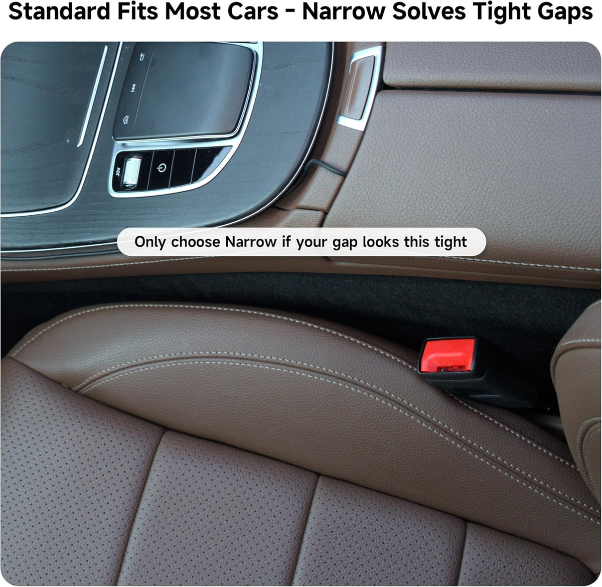 Car Seat Gap Filler Set of 2, Soft Foam Multifunctional Seat Side Gap Filler with Organizer & Hook - photo 4