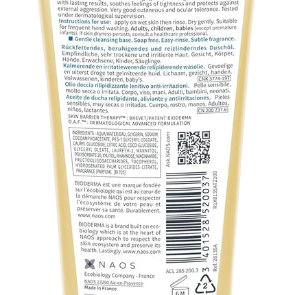 Bioderma Toderm Shower oil - Ultra-nourishing cleansing oil for dry to very dry skin