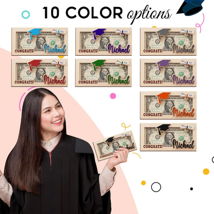 2026 Personalized Graduation Money Holder with Name and Year, Personalized Graduation Gifts, Graduations Party Supplies (Style 1)