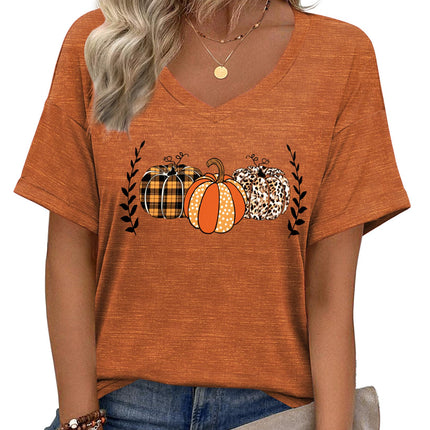 Blusas de verano para mujer, manga corta, casuales para trabajo, camiseta con cuello V de moda