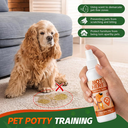 Dog Potty Training Spray for Dogs & Puppies, No-Go Spray & Here Potty Training Spray, Helps Stop Marking & Supports Housebreaking, Safe Gentle Formula, Indoor Outdoor Training Aid - 3.38 fl oz 2 PCS