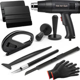 Vinyl Wrap Kit with Heat Gun, Black Car Wrap Kit for Window Tint