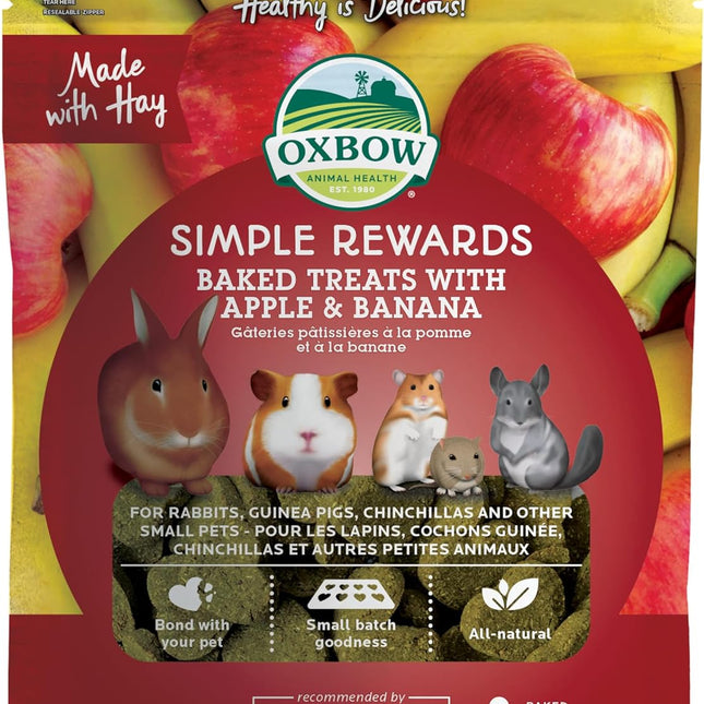 Oxbow Simple Rewards Apple Banana Treats, Timothy Hay Guinea Pig & Bunny Treats — Pet Supplies