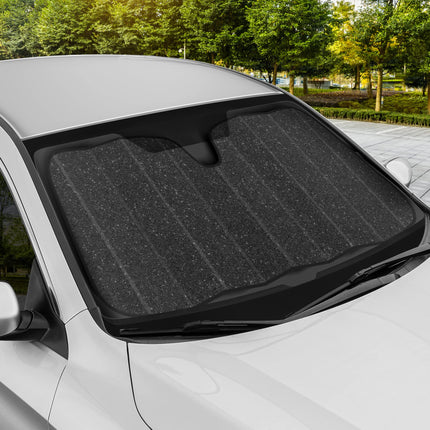 AS-2511 Front Windshield Shade-Accordion Folding Auto Sunshade for Car Truck SUV-Blocks UV Rays Sun Visor Protector-Keeps Your Vehicle Cool-57 x 27 Inch, Black Glitter