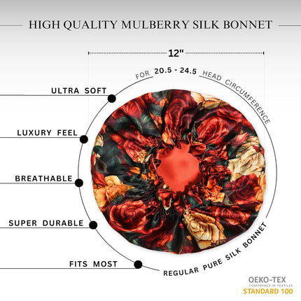 Nochka Fashion 100% Mulberry Silk Bonnet for Women – Handmade in USA, 19 Momme Double-Layer Reversible Hair Wrap, Non-Slip Sleep Cap for Curly & Natural Hair, Luxury Hair Protection (Dusty Rose)