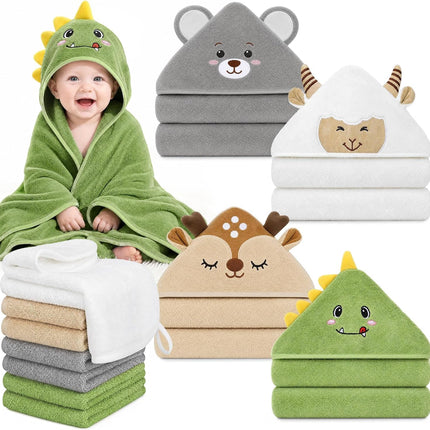 12 PCS Baby Bath Towels Set for Infants Toddlers Essentials