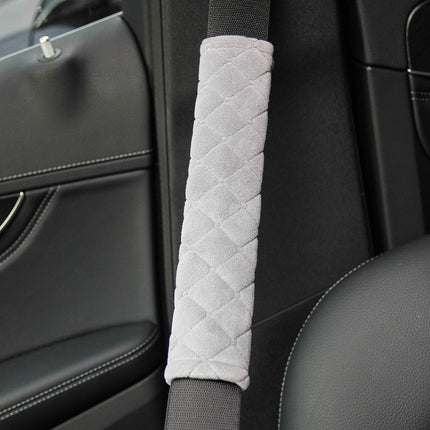 Amooca Soft Auto Seat Belt Cover Seatbelt Shoulder Pad Cushions 2 PCS Universal Fit for All Cars and Backpack for a More Comfortable Driving (Light Grey)