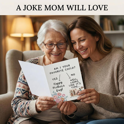 Funny Mothers Day Card for Mom, Happy Mothers Day Card, Cute Floral Humor Card, Birthday Card for Mom from Daughter Son, 5x7 Inch Premium Card with Envelope