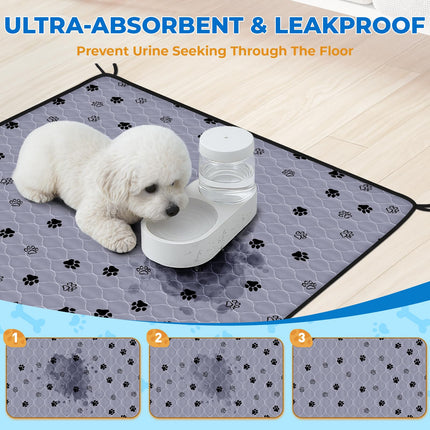 Washable Pee Pads for Dogs, Ultra-Absorbent, 2 Pack 36"x41" Gray