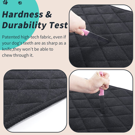 Dog Bed - Chew Proof Crate Pad, Machine Washable Quilted Mat for Aggressive Chewers, Durable for Medium Dogs, Black Kennel Pad (22x35 in)