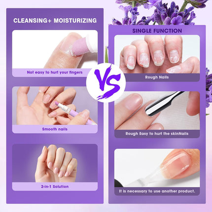 2-in-1 Cuticle Oil Pusher Pen, Ceramic Cuticle Pusher & Oil Pen, Nail Care Tool for Dry Damaged Nails Hangnails Moisturize Polish Brighten