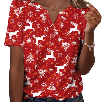 Blusas de verano para mujer, casuales, manga corta, cuello en V