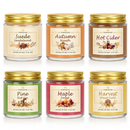 Fall Candles for Home Scented, 6Pack Fall Scented Candle Gift Set for Women