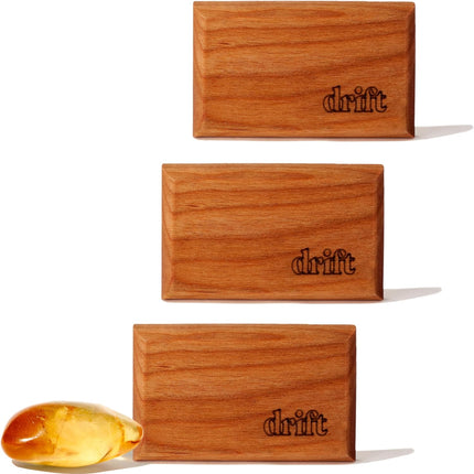 Drift Car Air Freshener - The Original Wood Air Freshener - Car Odor Eliminator - Long Lasting Scent - Metal Clip - Essential Oils - Clean Ingredients - Amber Scent 3 Pack Refill - NO CLIP INCLUDED