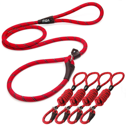 Durable Slip Lead Dog Leash, 6 FT x 1/2" Dog Training Leash, Black