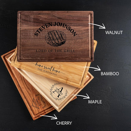Personalized Cutting Board – Custom Engraved Grilling Gifts for Men, Birthday, Wedding, Housewarming – Ideal Present for Man, Dads, Husbands, Newlyweds, Perfect for Grill, Valentines Day Gifts for Him