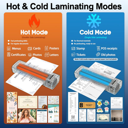 13 Inch Laminator Machine, A3 11-in-1 Hot & Cold Thermal Laminator, 60S Fast Warm-Up, 11x17 Laminating Machine for Teachers, Never-Jam Design Lamination Machine Kit for Home, Office, School -Black