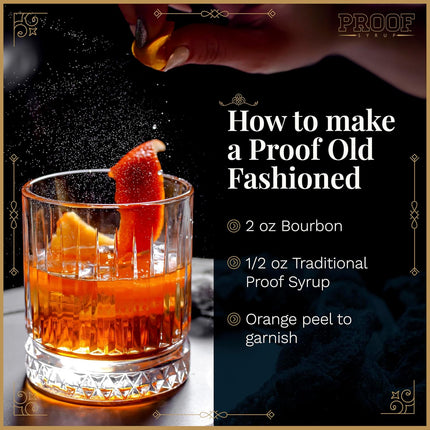 Proof Syrup Old Fashioned Cocktail Mix - Made with Real Bitters & Cane Sugar - Traditional Old Fashion Flavor - Fast, Easy, Delicious, Handcrafted Cocktail Syrup - 16oz - 1 Bottle