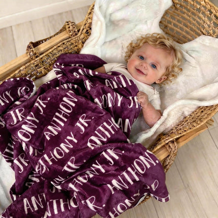 Ships Next Day - Personalized Baby Blanket with Name, Custom Swaddle Blanket for Boys Girls, Ultra-Soft Fleece Blanket, Ideal Customized Baby Gifts for Newborns and Baby Showers