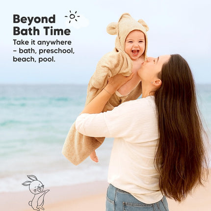 2-Pack Hooded Baby Towels for Newborn, Kids, Almond, 35x35