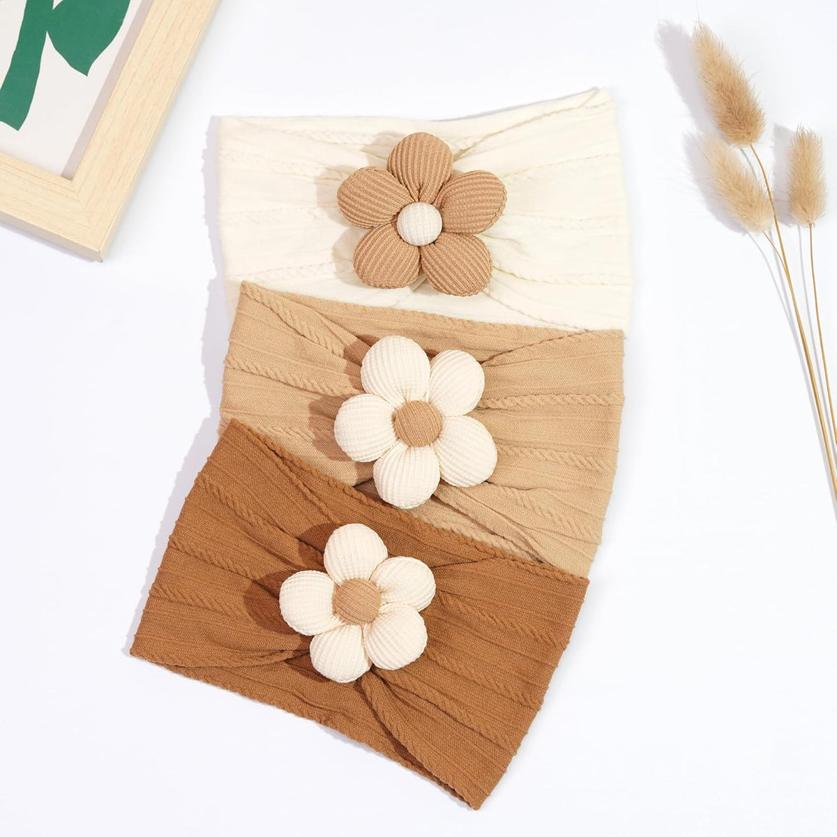5 Pcs Baby Flower Headbands Baby Girls Nylon Headbands Soft Hairbands Hair Accessories for Newborn - photo 5