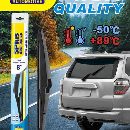 5 PLUS® 8 Inch Rear Wiper Blade Replacement for Toyota Prius C 2012-2019/Lexus CT200h 2011-2017/Scion xD 2008-2014 Fits Roc Lock 2 Wiper Arm (1PC PVC Pack),Original OEM Quality Mute Rear Wiper