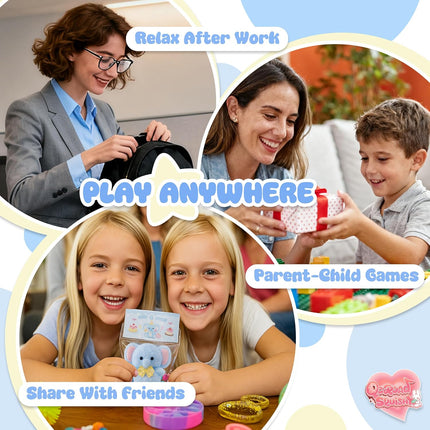 Handmade Taba Blue Elephant Squishy - Original Silicone Squishy Toys for Kids & Adults, Stress Relief Squeeze Toy, Party Favors & Goodie Bag Stuffers