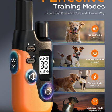 Shock Collar for Dogs- 4200FT LED Light Dog Training Collar with Remote