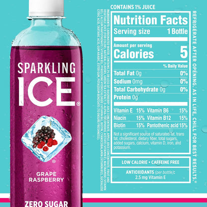 Blue Variety Pack, Zero Sugar Sparkling Water, with Vitamins and Antioxidants, 17 fl oz, 12 count - photo 3