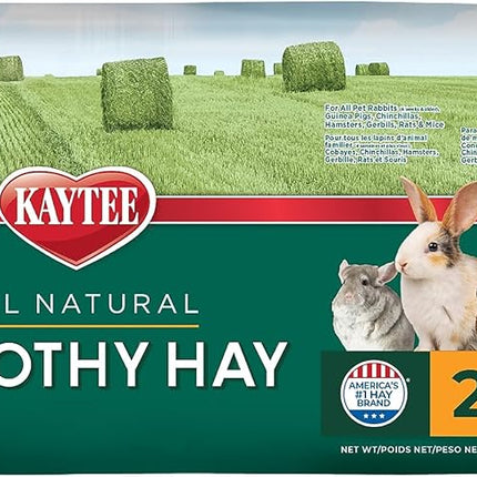 Kaytee Timothy Hay, High Fiber, Grown Specifically for Small Animals, Rabbits, Guinea Pigs, Chinchillas, 2 Pounds