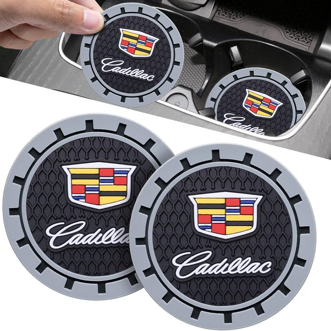 Black Silicone Car Cup Coasters, 2-Pack Universal Non-Slip Cup Holder Inserts