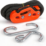 Heavy Duty Rope Fastening Device - 3/8 Inch, Easily lift heavy objects and hang them securely, Self-Locking Alternative to Traditional Tie Down Straps (300 lbs Working Load Limit. w/15 ft Rope) Orange
