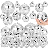 70 PCS Disco Ball, 5 Sizes Disco Ball Ornaments, 4/3.2/2.4/2/1.2 Inch Hanging Mirror Ball, Mini Disco Balls Cake Topper Disco Themed Party Wedding Christmas Tree Decor Holiday Party Supplies