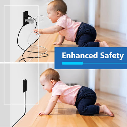 Flat-Face Outlet Extender with 3 Receptacles, Ultra-Thin Wall Plate Plug with Cord Extender and 3-Outlet - photo 4