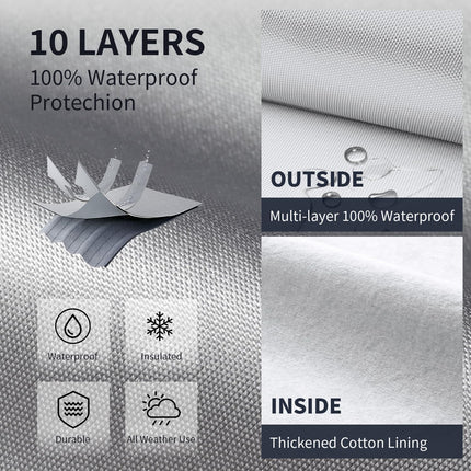 Sierra 2500/3500 Truck Cover Custom Fit 2020-2026 Crew Cab Short Bed(6.9') with Door Zipper, 10 Layers Outdoor Heavy Pickup Truck Cover Waterproof All Weather, Wind Dust Sun Protector.
