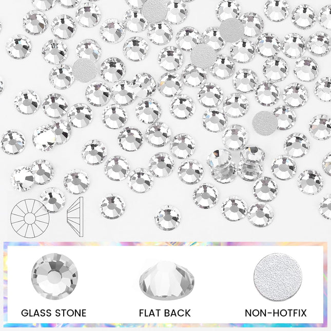 1440-Piece SS20 Crystal Clear Glass Flatback Rhinestones