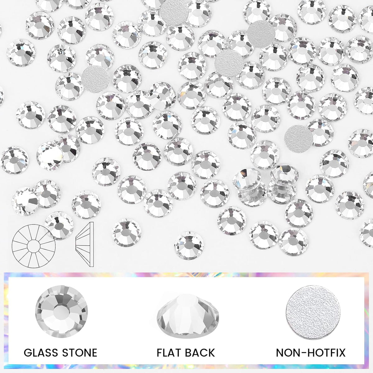 1440-Piece SS20 Crystal Clear Glass Flatback Rhinestones - photo 2